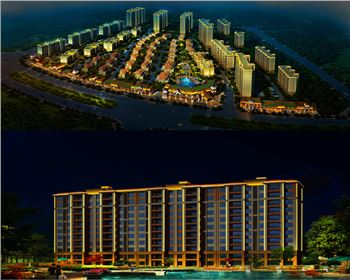 甘肅樓體亮化設計-碧桂園住宅小區